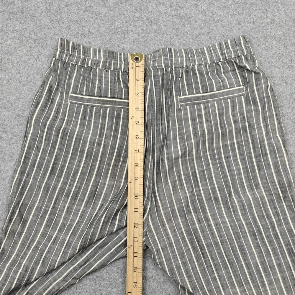 Marine Layer Pants Mens Small Gray Linen Lyocell Striped Jogger Elastic‎ Waist